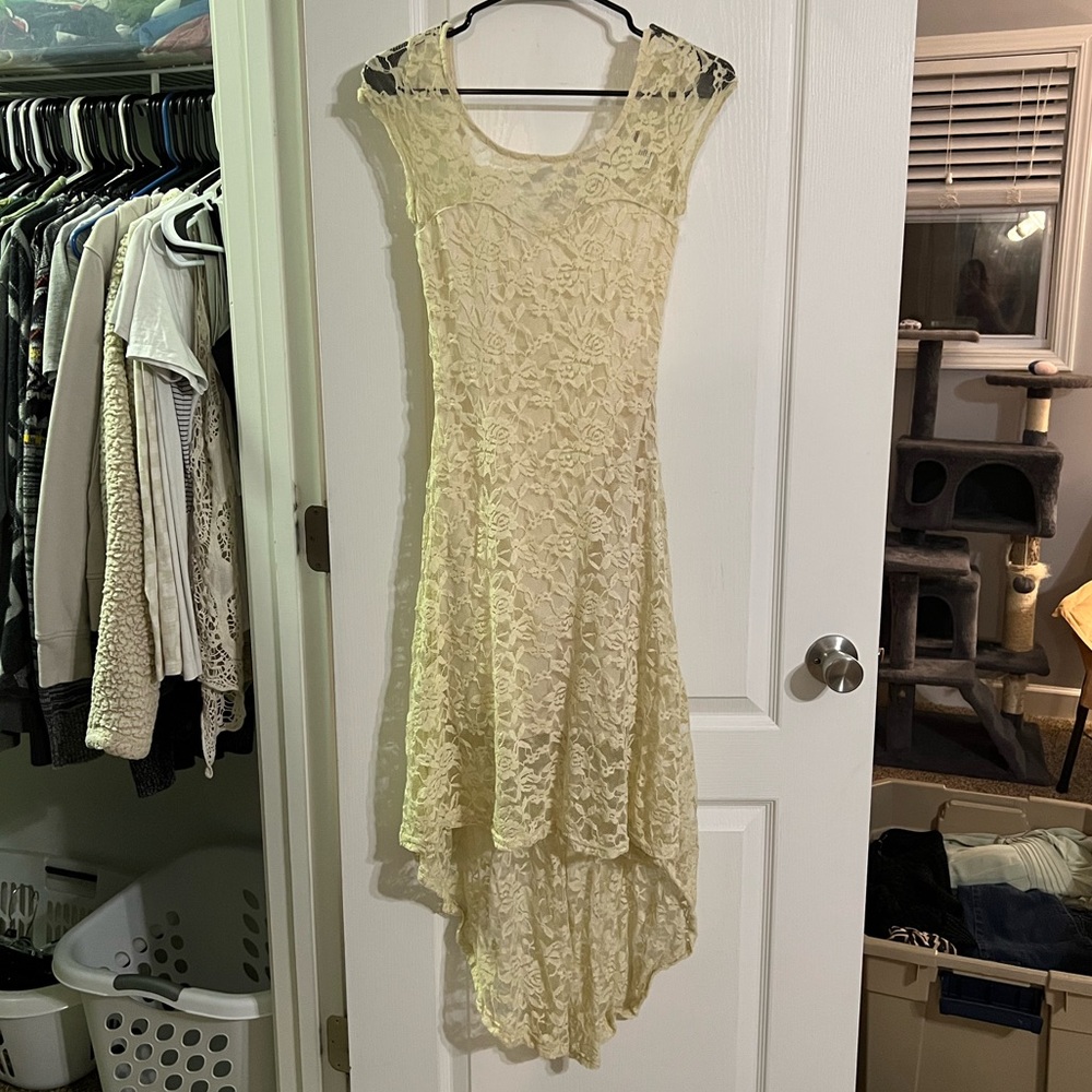 Lace high low dress size small